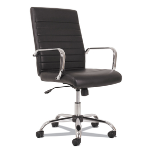 5-ELEVEN MID-BACK EXECUTIVE CHAIR, SUPPORTS UP TO 250 LB, 17.1" TO 20" SEAT HEIGHT, BLACK SEAT/BACK, CHROME BASE by Sadie