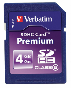 PREMIUM SDHC MEMORY CARD 4 GB by Verbatim