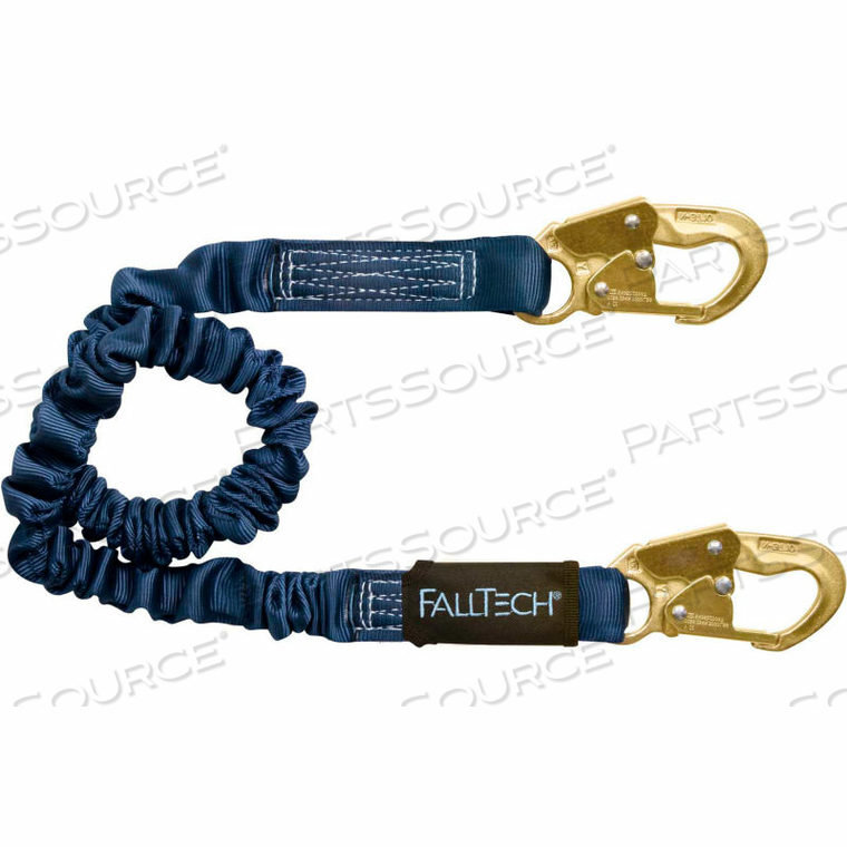 ELASTECH 4-1/2' TO 6' SHOCK ABSORBING LANYARD WITH 2 SNAP HOOKS by Falltech ELASTECH 4-1/2' TO 6' SHOCK ABSORBING LANYARD WITH 2 SNAP HOOKS by Falltech