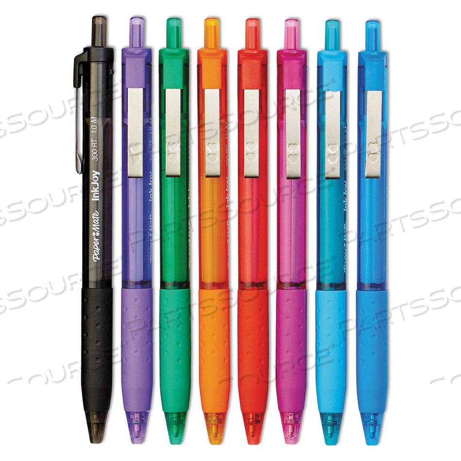 INKJOY 300 RT BALLPOINT PEN RETRACTABLE, MEDIUM 1 MM, ASSORTED INK AND BARREL COLORS by Paper Mate INKJOY 300 RT BALLPOINT PEN RETRACTABLE, MEDIUM 1 MM, ASSORTED INK AND BARREL COLORS by Paper Mate