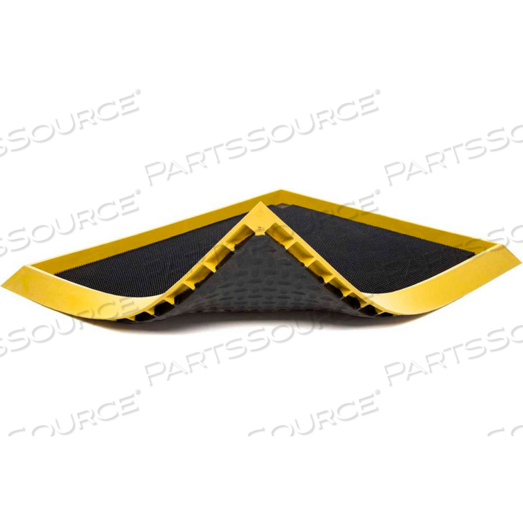 SANI-TRAX PLUS DISINFECTANT MAT 2-1/2" THICK 2-5/8' X 3-1/4' BLACK/YELLOW BORDER by Notrax
