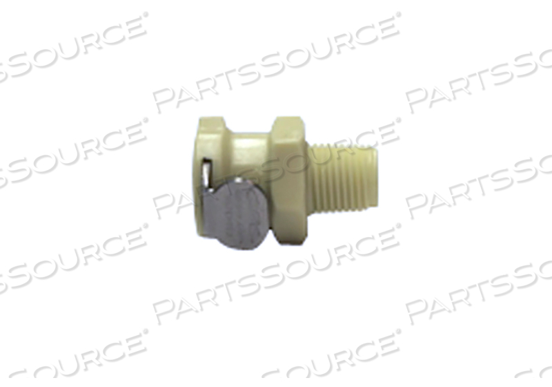 IN-LINE COUPLING, FEMALE, QUICK DISCONNECT, VALVED, BULKHEAD, 1/8IN MPT CONNECTION SIZE by Wassenburg Medical, Inc.