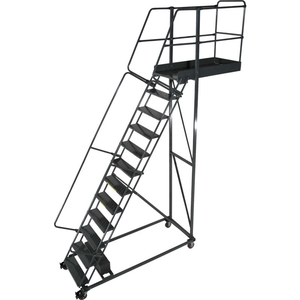 14 STEP STEEL CANTILEVER LADDER -42" OVERHANG, PERFORATED TREAD by Ballymore