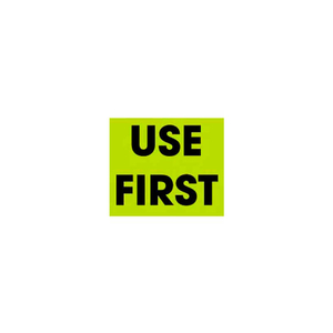 USE FIRST 2" X 3" - FLUORESCENT GREEN / BLACK by Decker Tape Products