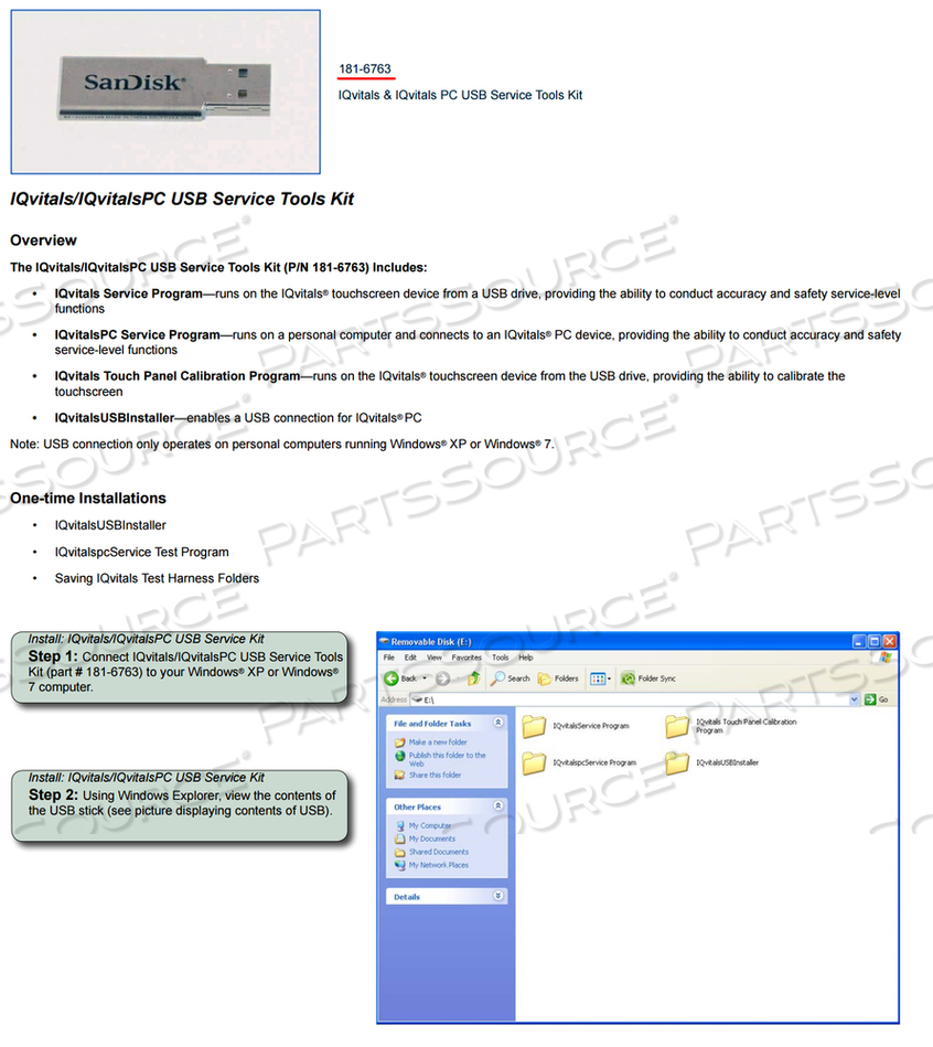 IQVITALS AND IQVITALS USB SERVICE TOOLS KIT by Midmark Corp.