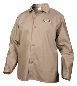 WELDING JACKET KHAKI L 33 IN L by Lincoln Electric