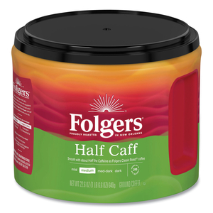 COFFEE, HALF CAFF, 22.6 OZ CANISTER, 6/CARTON by Folgers