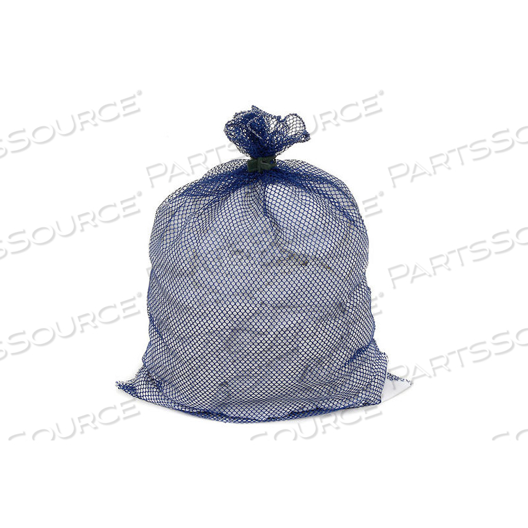MESH BAG W/ DUAL GRIP RUBBER CLOSURE, BLUE, 30X40, MEDIUM WEIGHT by H.G. Maybeck Company