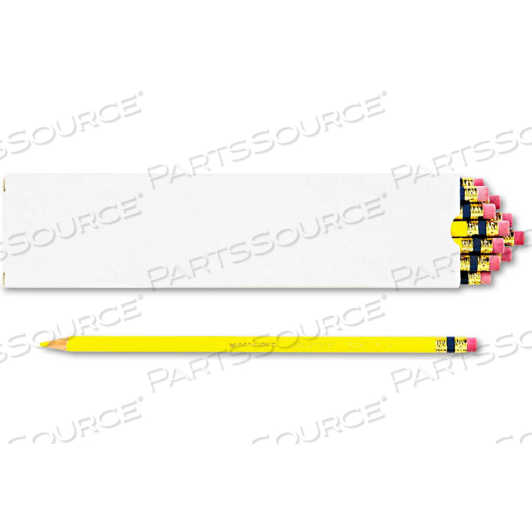 COL-ERASE PENCIL WITH ERASER - YELLOW LEAD/BARREL - DOZEN 