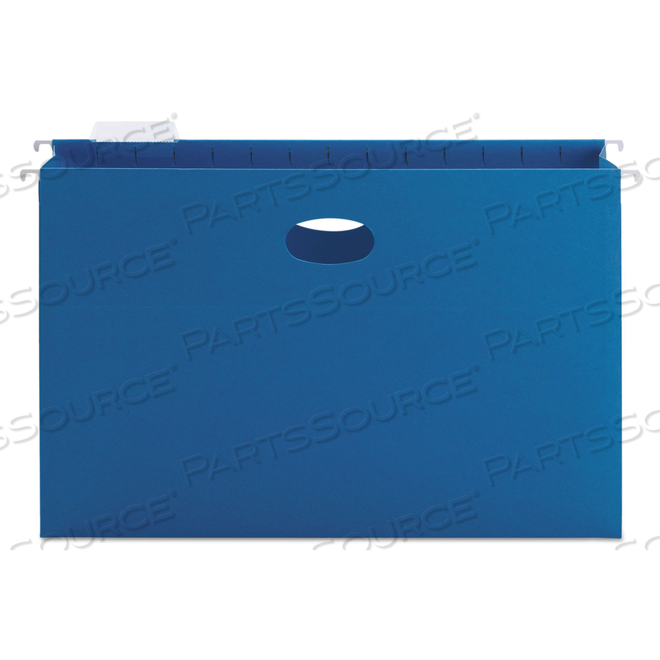 3" CAPACITY CLOSED SIDE FLEXIBLE HANGING FILE POCKETS, LEGAL, SKY BLUE, 25/BOX by Smead