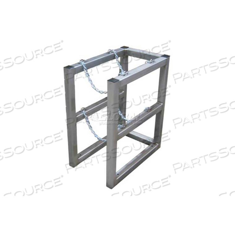 STAINLESS STEEL CYLINDER TUBE RACK, 1 WIDE X 2 DEEP, 16"W X 26"D X 30"H,2 CYLINDER CAP. by Justrite