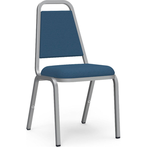 8926 DOMED SEAT STRAIGHT BACK STACK CHAIR, CHROME FRAME/BLUE VINYL by Virco Inc