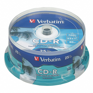CD-R DISC 700 MB 80 MIN 52X PK100 by Verbatim