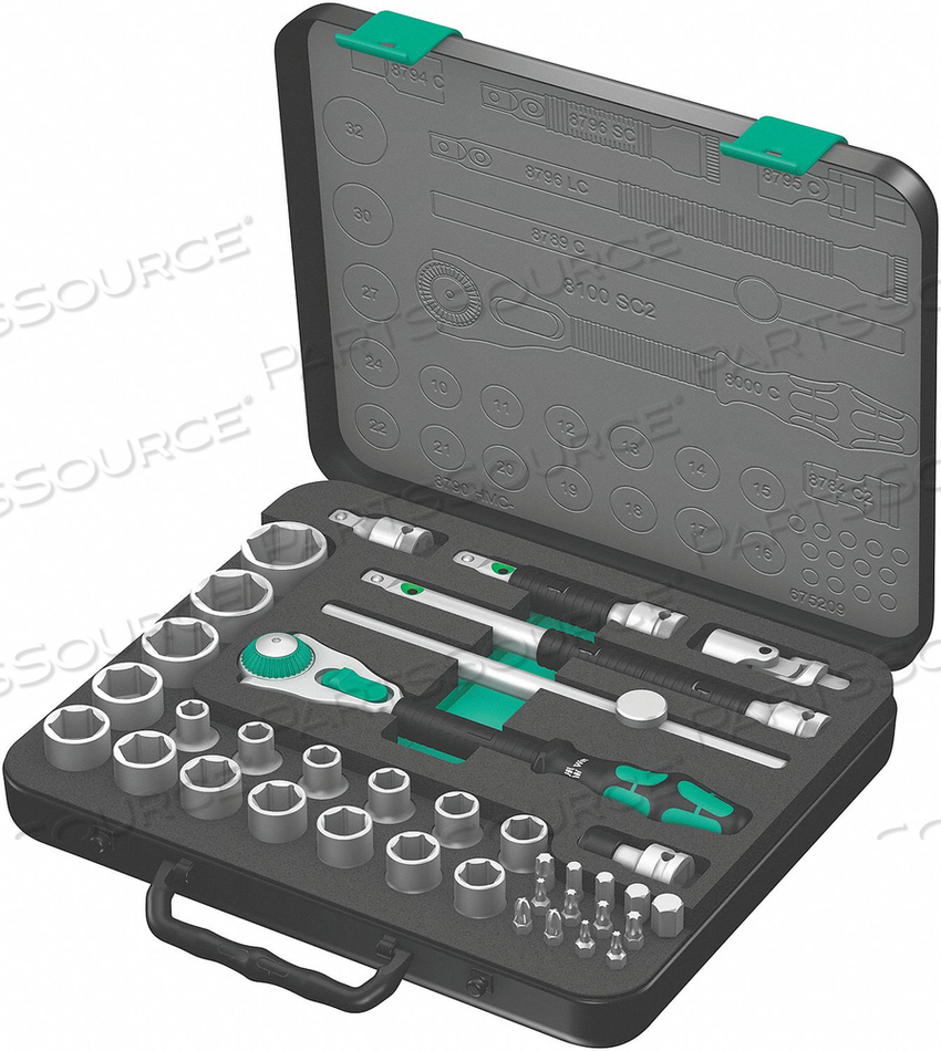 SOCKET WRENCH SET METRIC 1/2 DR 37 PC by Wera SOCKET WRENCH SET METRIC 1/2 DR 37 PC by Wera