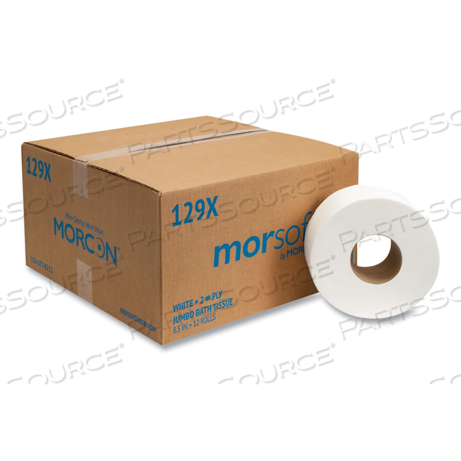 JUMBO BATH TISSUE, SEPTIC SAFE, 2-PLY, WHITE, 3.3" X 500 FT by Morcon Tissue JUMBO BATH TISSUE, SEPTIC SAFE, 2-PLY, WHITE, 3.3" X 500 FT by Morcon Tissue