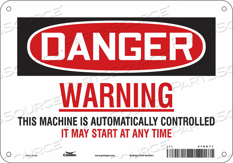 SAFETY SIGN 10 W 7 H 0.055 THICKNESS 