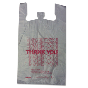 THANK YOU HIGH-DENSITY SHOPPING BAGS, 18" X 30", WHITE, 500/CARTON by Barnes Paper Company