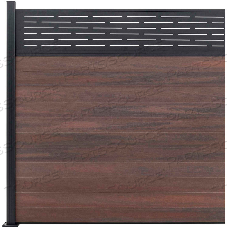 LATTICE TOP 6'W X 6'H BLACK ROSE ALUMINUM/COMPOSITE HORIZONTAL FENCE ADDER SECTION - SURFACE MT by Jewett Cameron Companies