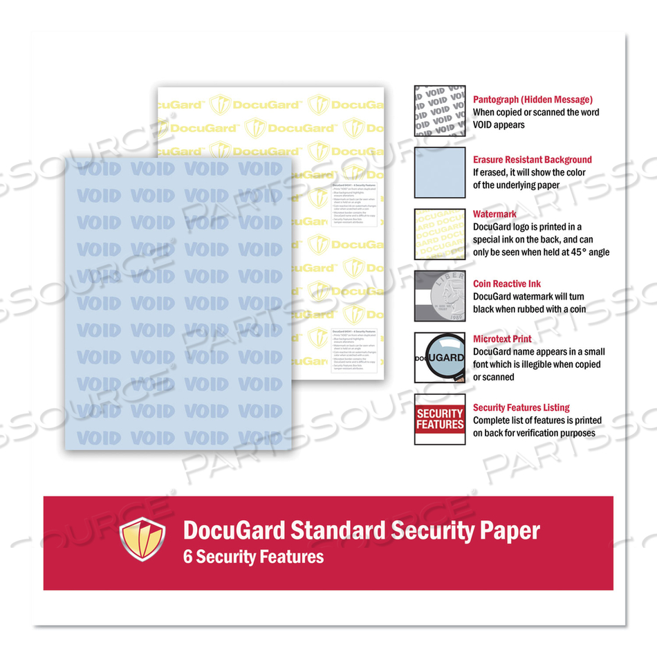 MEDICAL SECURITY PAPERS, 24 LB BOND WEIGHT, 8.5 X 11, BLUE by Docugard
