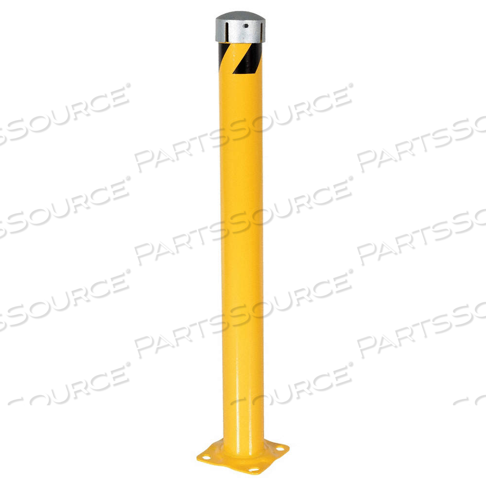 BOLLARD, BOLT-ON, 48 IN INSTALL HT, 4 1/2 IN DIA, CARBON STEEL, YELLOW by Approved Vendor