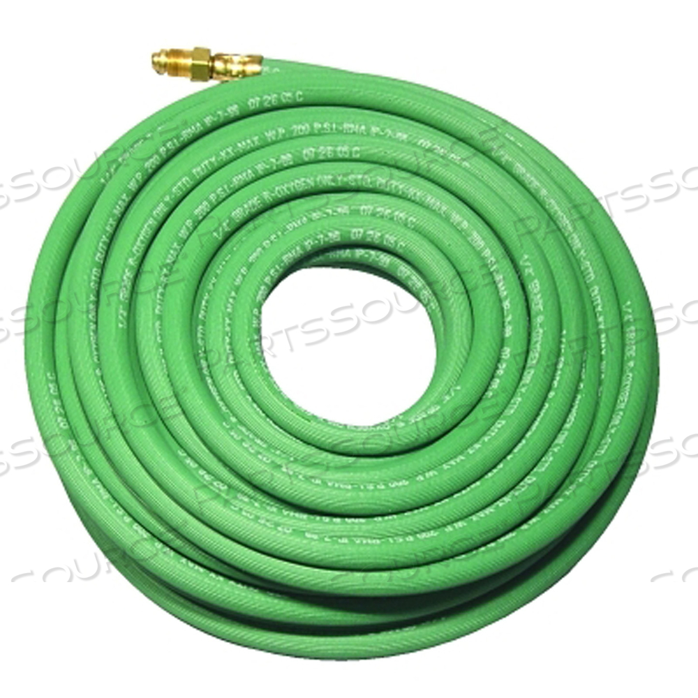 GRADE R SINGLE-LINE WELDING HOSE, 1/2 IN, 50 FT, CC FITTINGS, OXYGEN, GREEN by Best Welds GRADE R SINGLE-LINE WELDING HOSE, 1/2 IN, 50 FT, CC FITTINGS, OXYGEN, GREEN by Best Welds