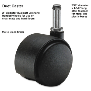 DUET DUAL WHEELS, GRIP RING TYPE C STEM, 2" SOFT POLYURETHANE WHEEL, MATTE BLACK, 5/SET by MASTER CASTER COMPANY