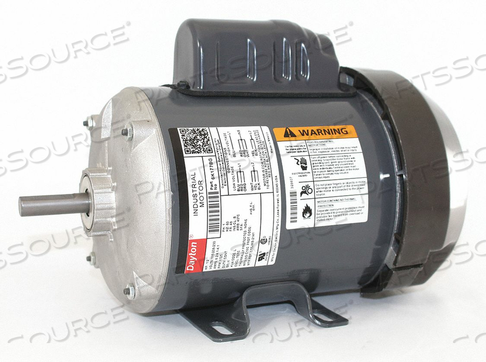 GENERAL PURPOSE MOTOR, SINGLE PHASE, MOTOR DESIGN CAPACITOR-START, 1/2 HP, NAMEPLATE RPM 1,725, NO. OF SPEEDS 1, VOLTAGE 115/208-230V AC, FU by DAYTON ELECTRIC MANUFACTURING CO GENERAL PURPOSE MOTOR, SINGLE PHASE, MOTOR DESIGN CAPACITOR-START, 1/2 HP, NAMEPLATE RPM 1,725, NO. OF SPEEDS 1, VOLTAGE 115/208-230V AC, FU by DAYTON ELECTRIC MANUFACTURING CO