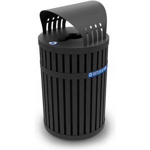 COMMERCIAL ZONE PARKVIEW 3, 45 GALLON RECYCLING CONTAINER W/ CANOPY TOP - BLACK by Dci Marketing
