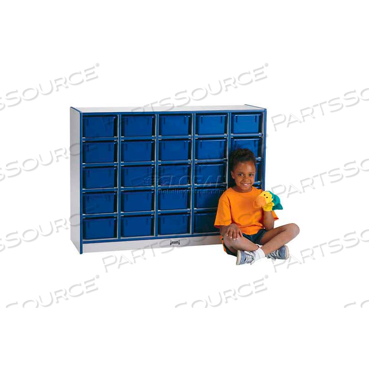 25 TRAY MOBILE CUBBIE W/TRAYS, 48"W X 15"D X 35-1/2"H, GRAY LAMINATE, BLACK EDGE by Jonti-Craft Inc 25 TRAY MOBILE CUBBIE W/TRAYS, 48"W X 15"D X 35-1/2"H, GRAY LAMINATE, BLACK EDGE by Jonti-Craft Inc