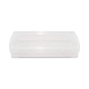 SUPER STACKER PENCIL BOX, PLASTIC, 8.25 X 3.75 X 1.5, CLEAR by Advantus