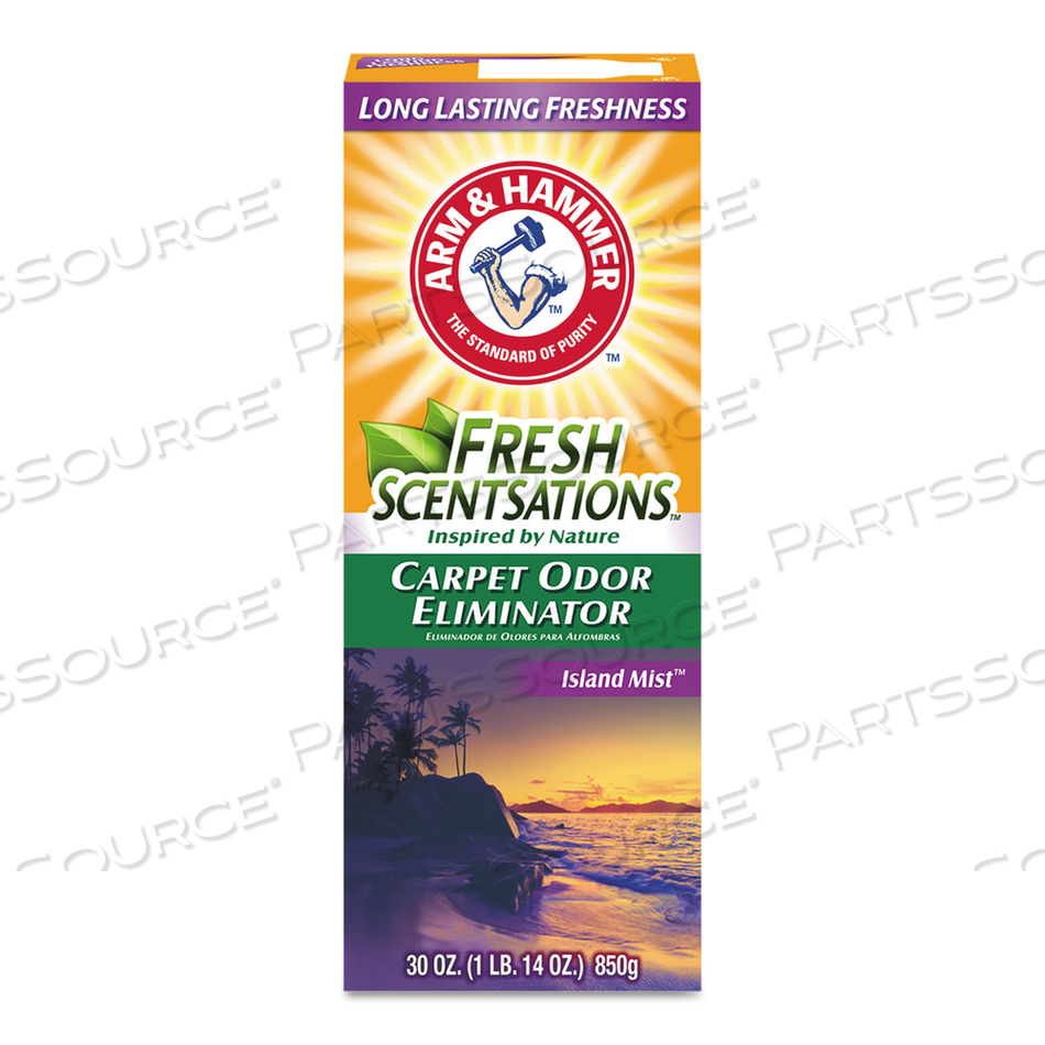 FRESH SCENTSATIONS CARPET ODOR ELIMINATOR, ISLAND MIST, 30 OZ BOX by Arm And Hammer