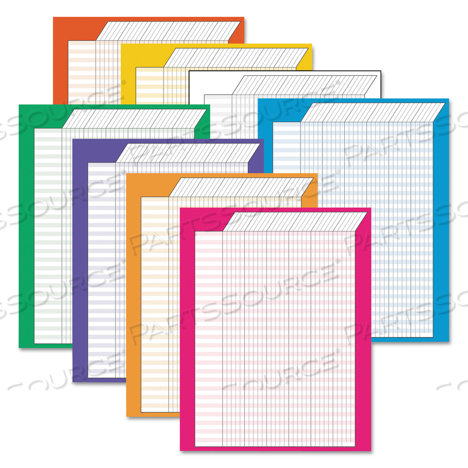 JUMBO VERTICAL INCENTIVE CHART PACK, 22 X 28, VERTICAL ORIENTATION, ASSORTED COLORS WITH ASSORTED BORDERS by Trend