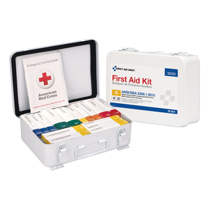 UNITIZED ANSI COMPLIANT CLASS A TYPE III FIRST AID KIT FOR 25 PEOPLE, 84 PIECES, METAL CASE by First Aid Only