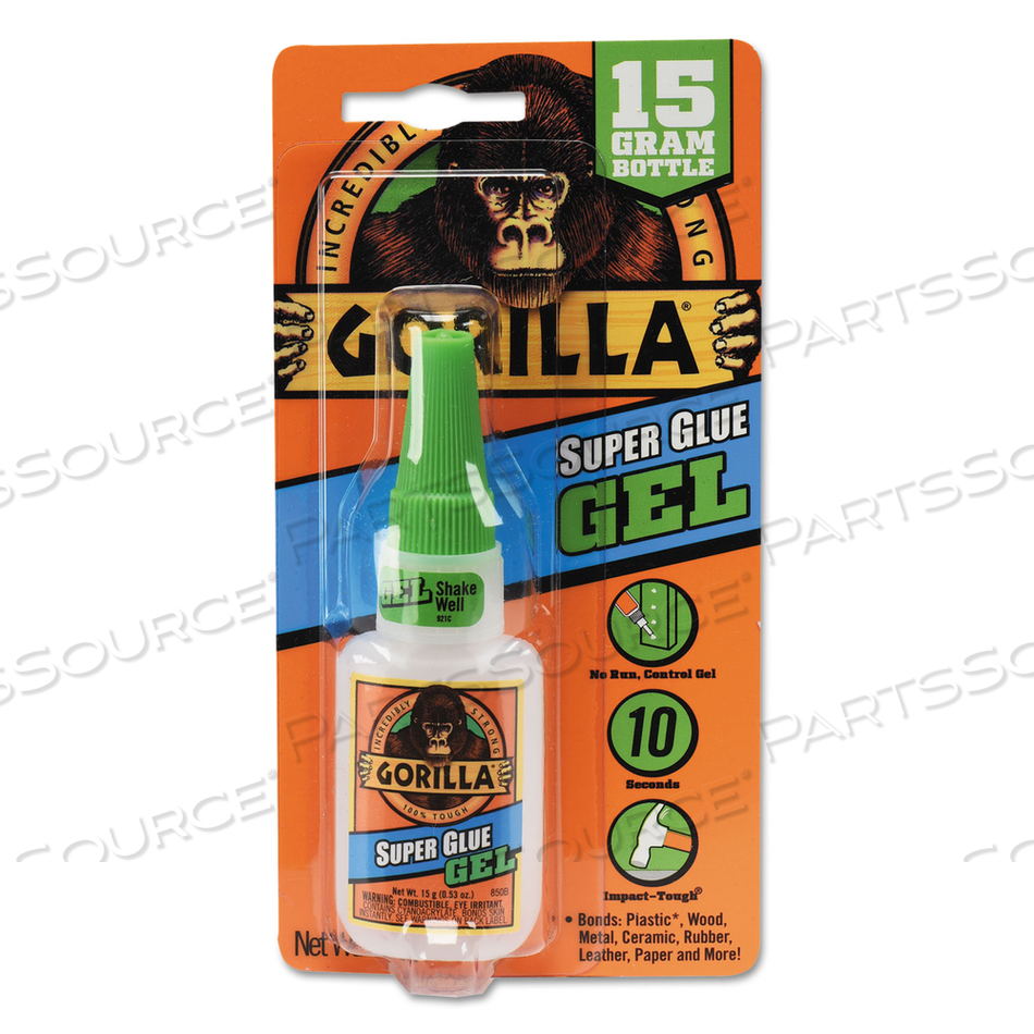 SUPER GLUE GEL, 0.53 OZ, DRIES CLEAR by Gorilla Glue SUPER GLUE GEL, 0.53 OZ, DRIES CLEAR by Gorilla Glue