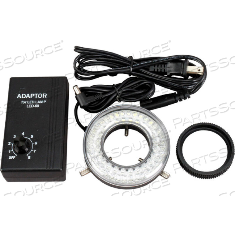 AMSCOPE LED MICROSCOPE RING LIGHT ILLUMINATOR WITH ADAPTER AND CONTROL BOX by United Scope