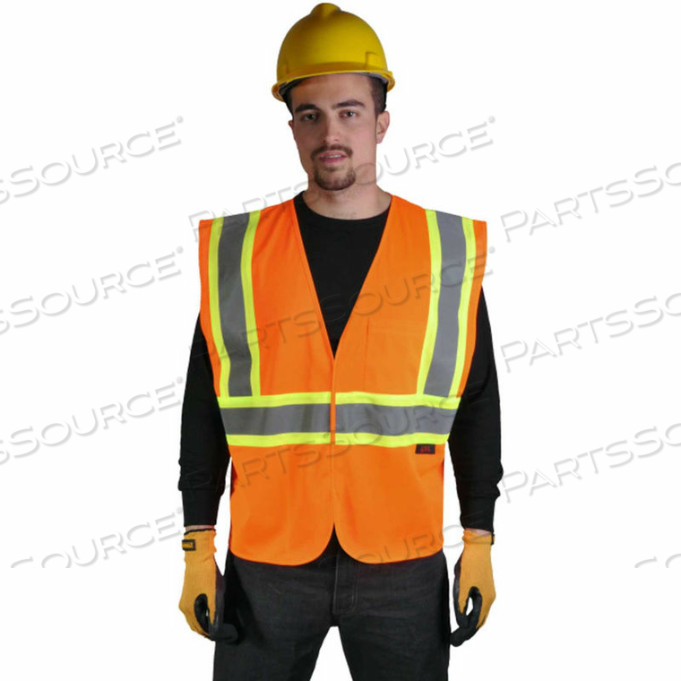 1008 STANDARD CLASS 2 TWO TONE MESH HOOK & LOOP SAFETY VEST, ORANGE, XL by GSS Safety LLC 1008 STANDARD CLASS 2 TWO TONE MESH HOOK & LOOP SAFETY VEST, ORANGE, XL by GSS Safety LLC