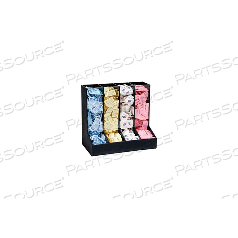 PACKETED CONDIMENT ORGANIZER, 4 SECTIONS, BLACK by Dispense Rite