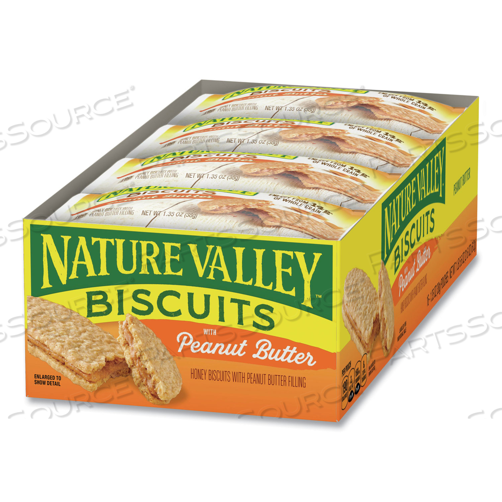 BISCUITS, PEANUT BUTTER, 1.35 OZ PACKET, 16/BOX by Nature Valley BISCUITS, PEANUT BUTTER, 1.35 OZ PACKET, 16/BOX by Nature Valley