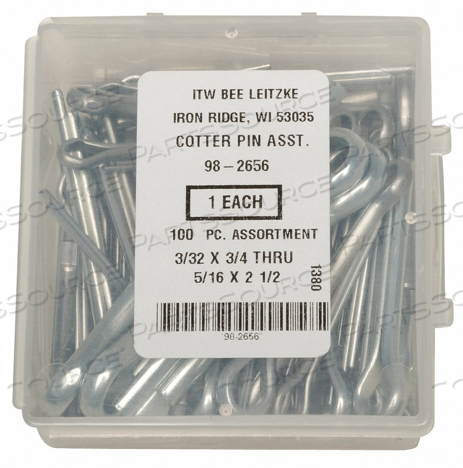 COTTER PIN ASST LCS ZINC 100 PCS 14SIZES by ITW