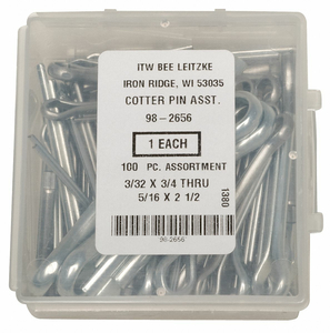 COTTER PIN ASST LCS ZINC 100 PCS 14SIZES by ITW COTTER PIN ASST LCS ZINC 100 PCS 14SIZES by ITW
