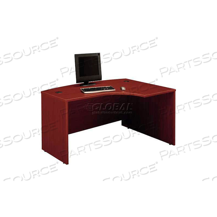 RIGHT HAND WOOD DESK WITH BOW FRONT - MAHOGANY - SERIES C 