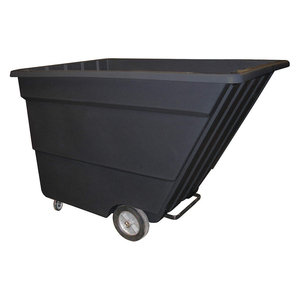 GENERAL PURPOSE PLASTIC TILT TRUCK, 59 CU FT CUBIC FOOT CAPACITY, BLACK, RAISED by Bayhead Products
