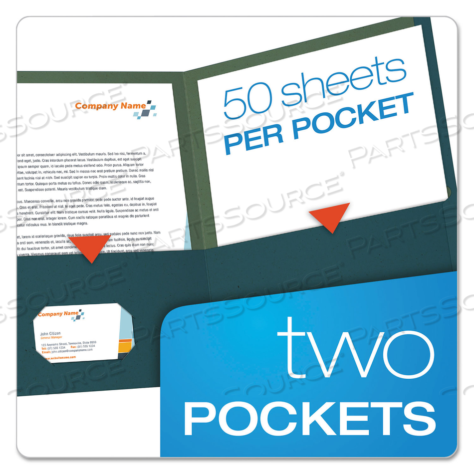 EARTHWISE BY OXFORD 100% RECYCLED PAPER TWIN-POCKET PORTFOLIO, 100-SHEET CAPACITY, 11 X 8.5, BLUE by Oxford EARTHWISE BY OXFORD 100% RECYCLED PAPER TWIN-POCKET PORTFOLIO, 100-SHEET CAPACITY, 11 X 8.5, BLUE by Oxford