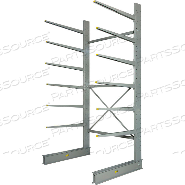 SINGLE SIDED HD CANTILEVER RACK STARTER, 72"WX52"DX 2'H, 8500 LBS. CAP, FOR USE W/2000 SERIES, NO LIP by Modern Equipment (Meco) SINGLE SIDED HD CANTILEVER RACK STARTER, 72"WX52"DX 2'H, 8500 LBS. CAP, FOR USE W/2000 SERIES, NO LIP by Modern Equipment (Meco)