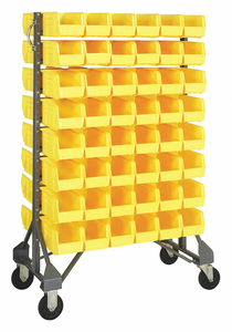 MOBILE BIN RAIL FLOOR RACK 96 BINS YLLOW by Quantum Storage Systems