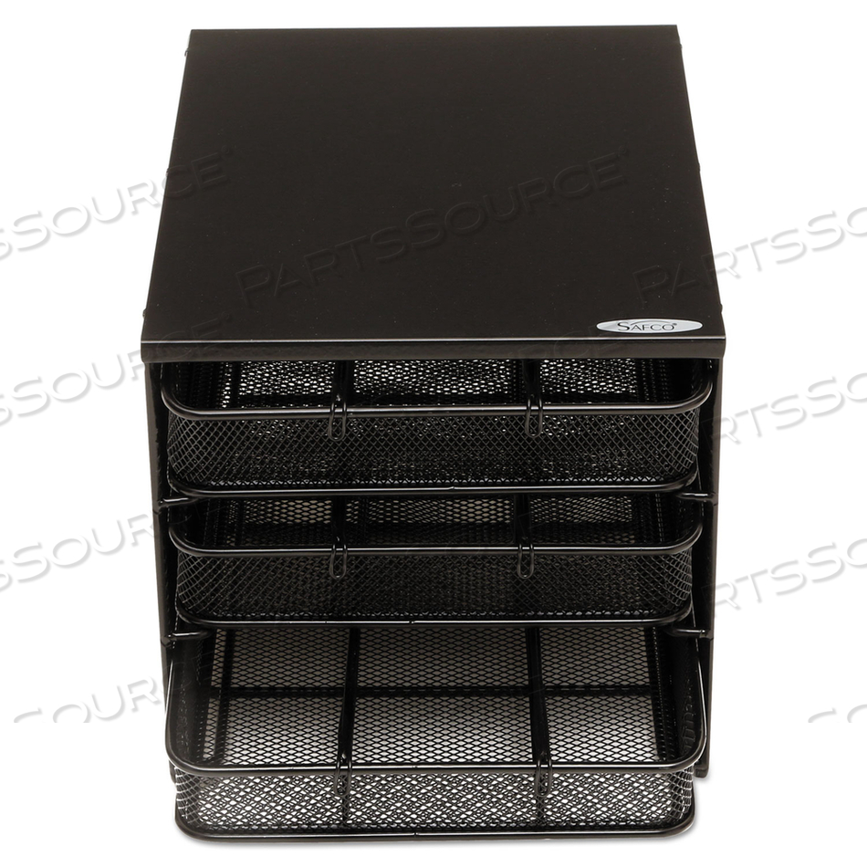 3 DRAWER HOSPITALITY ORGANIZER, 7 COMPARTMENTS, 11.5 X 8.25 X 8.25, BLACK by Safco