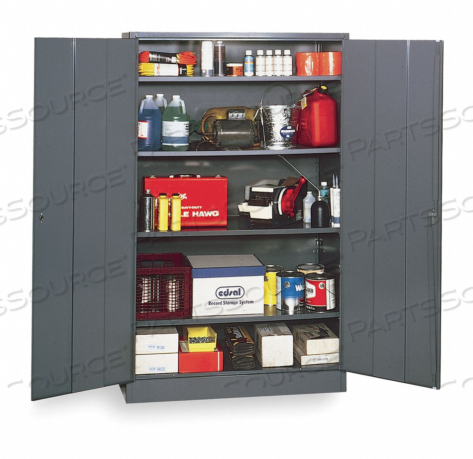 STORAGE CABINET, 48 IN X 18 IN X 78 IN, SWING HANDLE & KEYED, 22 GA PANEL THICK by Edsal