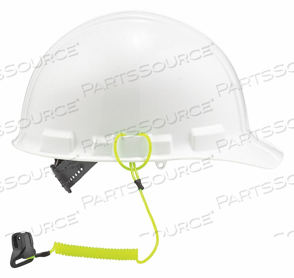 COIL HARD HAT LANYARD CLAMP 13IN. L LIME by Ergodyne