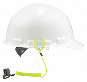 COIL HARD HAT LANYARD CLAMP 13IN. L LIME by Ergodyne