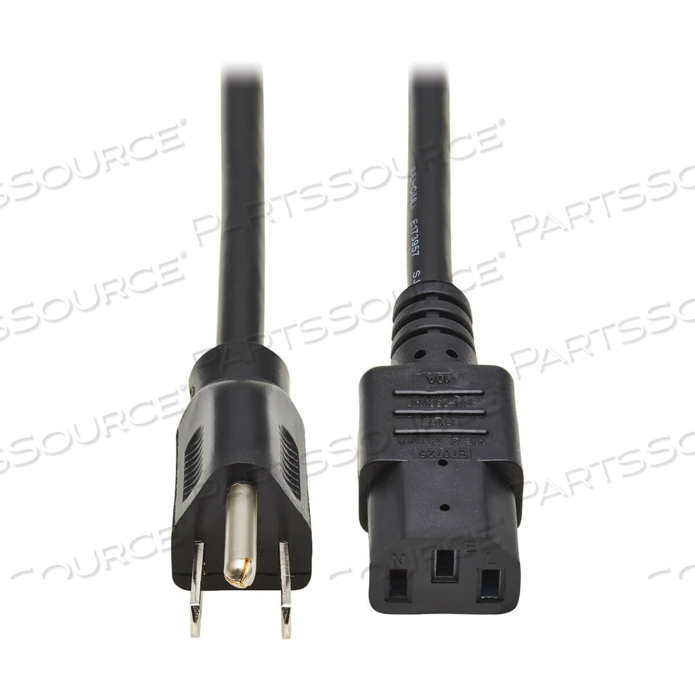 1FT 18 AWG NEMA 5-15P - C13 COMPUTER POWER CORD- BLACK by Tripp Lite
